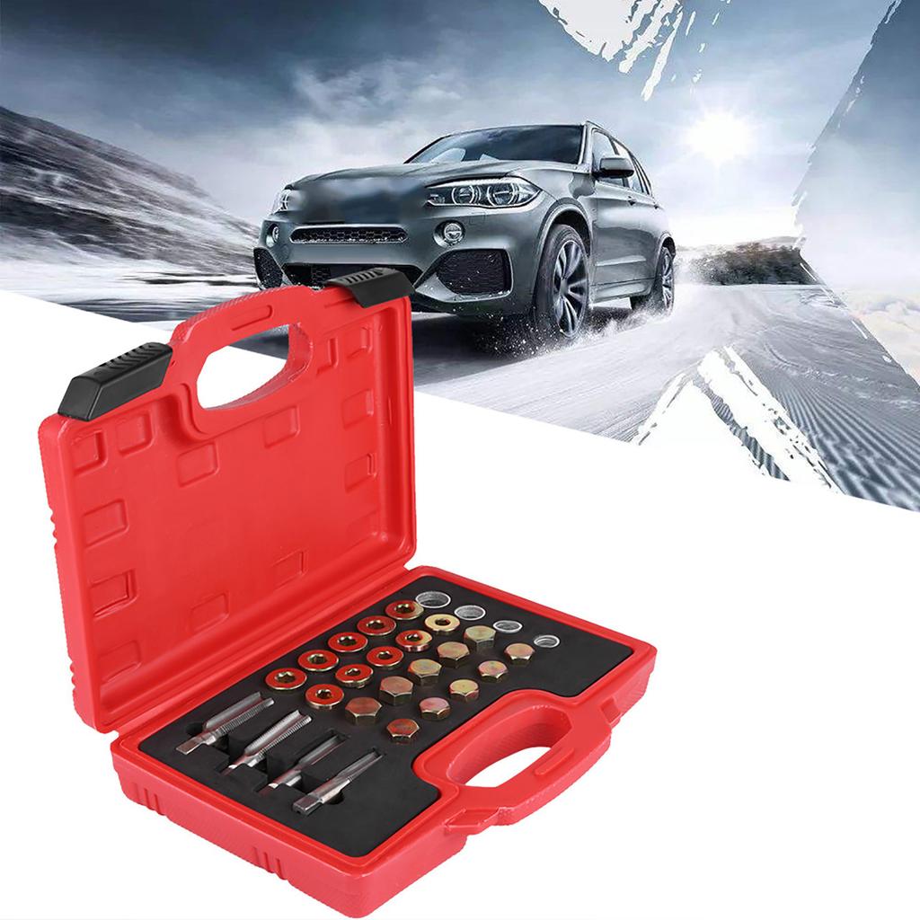64Pcs Oil Pan Thread Repair Kit Sump Gearbox Drain Plug Tool Set M13 M15 M17 M20