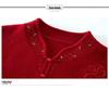 Benmingnian Red Wool Sweater for Middle-Aged Women - Plus Size Autumn/Winter Fashion Pullover