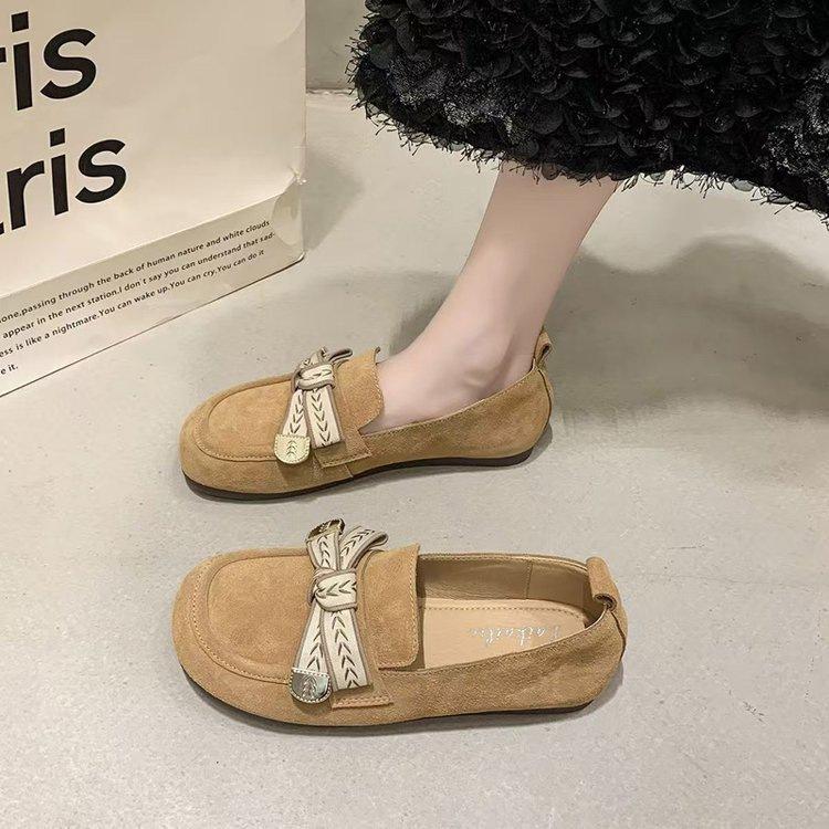 Single Shoes Women's Spring New Retro Shoes Flat Sole Soft Sole Commuting One Foot Lazy