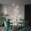 Modern Gold Round large Chandelier duplex villa stair Black chandelier Nordic minimalistchandelier art exhibition hall lamp