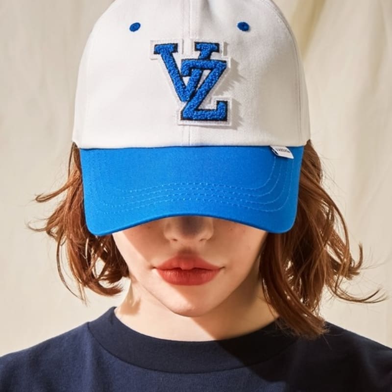 

VARZAR VZ Applique Two-Tone Overfit Ball Cap Blue FREE