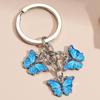 1Pc Cute Keychain Colorful Butterfly Key Ring Flying Animals Key Chains for Women Girls Handbag Accessories Handmade Jewelry