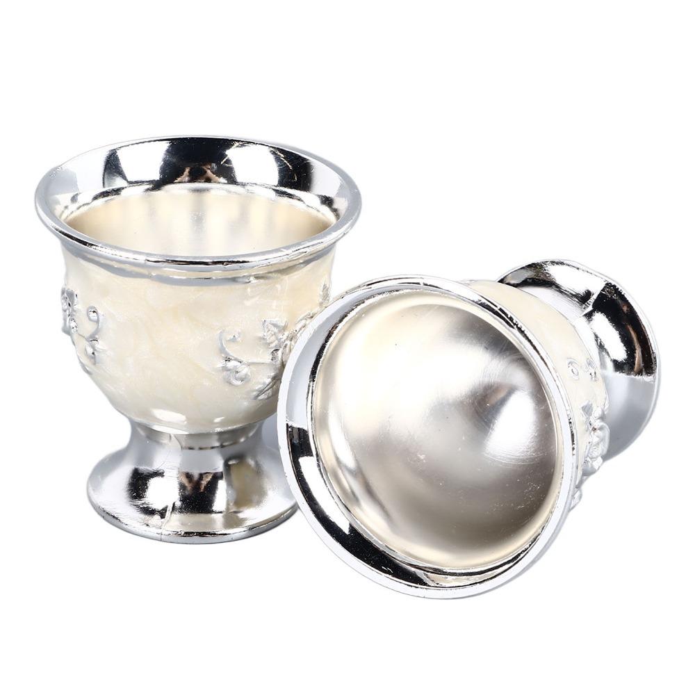 2PCS Goblets & Chalices Alloy Retro Wine Cup Small Size Exquisite Silver Goblet Silver Metal Wine Cup Restaurant Use