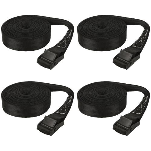 OMIQIY Set of 4 Cargo Tie-Down Straps, 6m x 2.5cm Wide, Multi-Purpose, for Securing Luggage, Earthquake Preparedness, Preventing Cargo Shifting, Packi