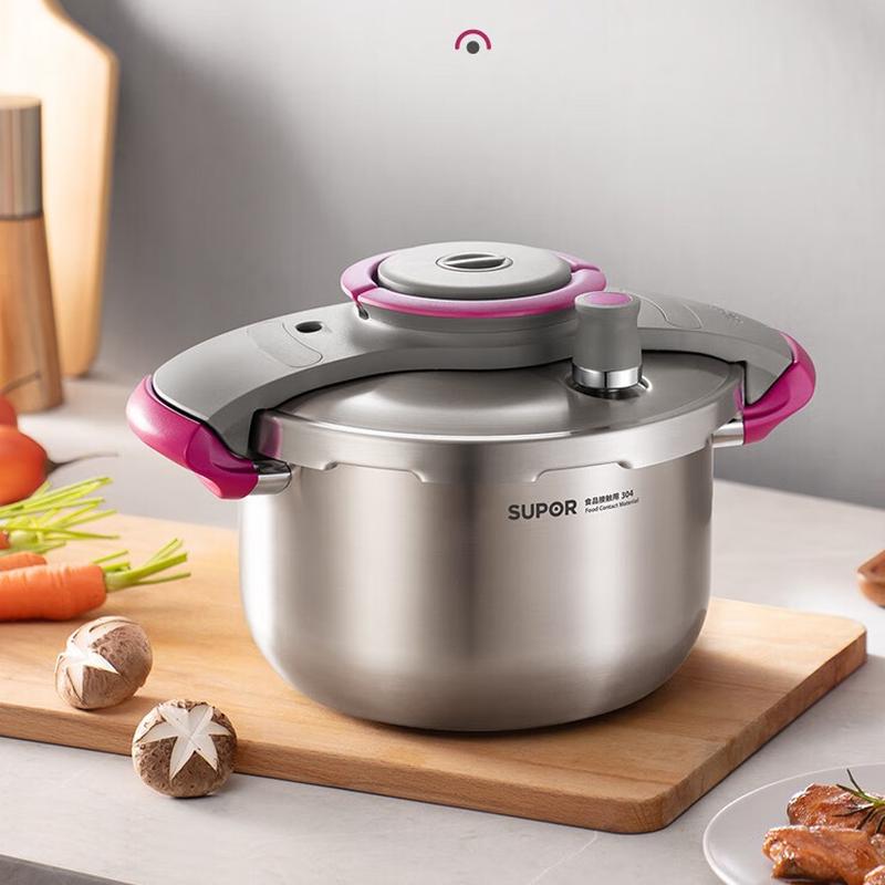 SUPOR 304 Stainless Steel Pressure Cooker with Glass Lid