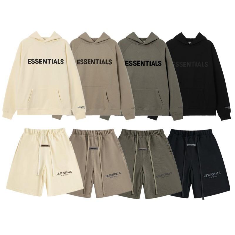 Mens Lightweight Hooded Cotton Terry Sweatshirt Shorts Set Casual Outfit