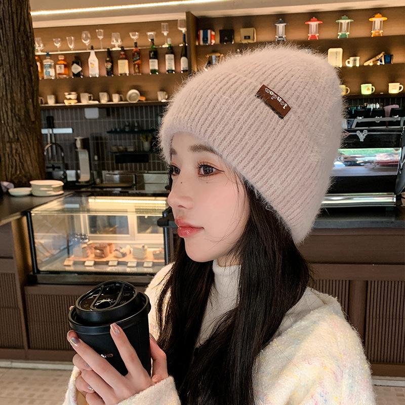 Korean Style Autumn and Winter Woolen Hat for Women Thickened Warm Ear Protection Pullover Hat Cute Baotou Knitted Hat