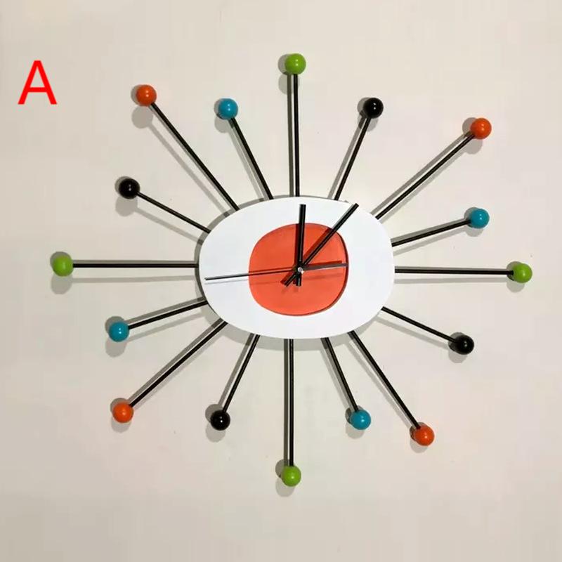 Nordic Wall Clock - Simple Creative Living Room Decor, Retro Light Luxury Hanging Clock for Home