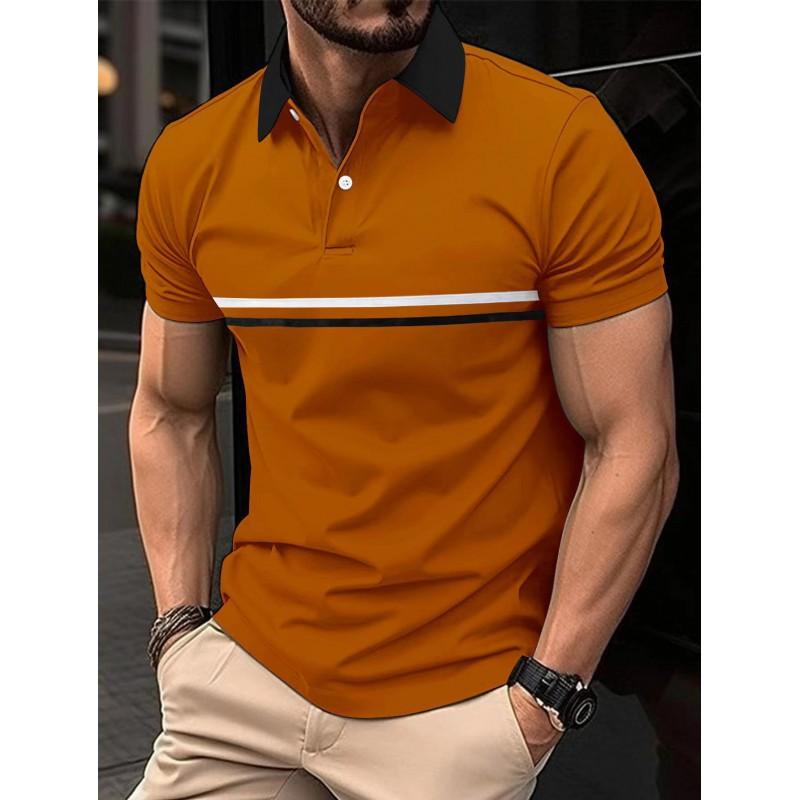 Mens Relaxed Fit Pique Polo Shirt With Button Breathable Casual Short Sleeve Top Office Daily Wear