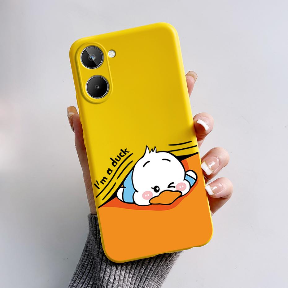 For Realme 10 4G 6.4" Soft Silicone TPU Shockproof Phone Case For Realme 10 RMX3630 Cartoon Pattern Bumper Protective Back Cover