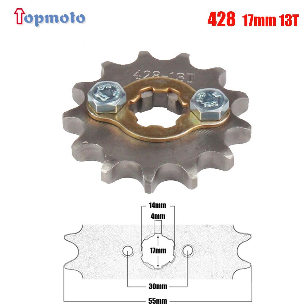 428# 17mm Teeth Front Engine Sprocket 10 11 12 13 14 15 16 17 18 19T For Dirt Pit Bike ATV Quad Go Kart Buggy Scooter Motorcycle