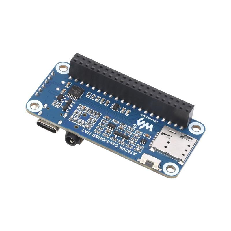 Cat-1/GSM/GPRS/GNSS HAT for Raspberry Pi, Based On A7670E Module, LTE Cat-1 / 2G Support, GNSS Positioning