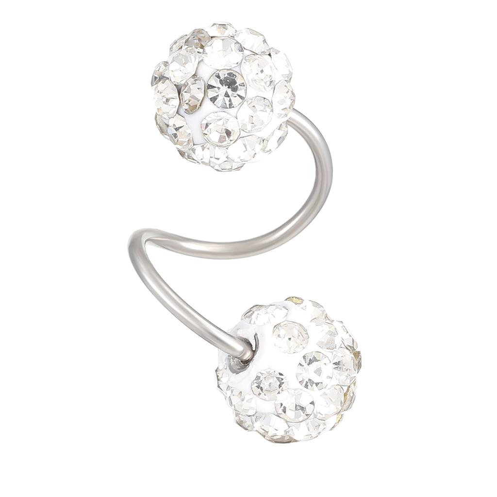 Heiß verkaufende Voll-Diamant-Kugel-Spiral-Steckerohrringe, personalisierter Modeschmuck und Schlichtheit, vielseitige Ohrknorpel-Stecker