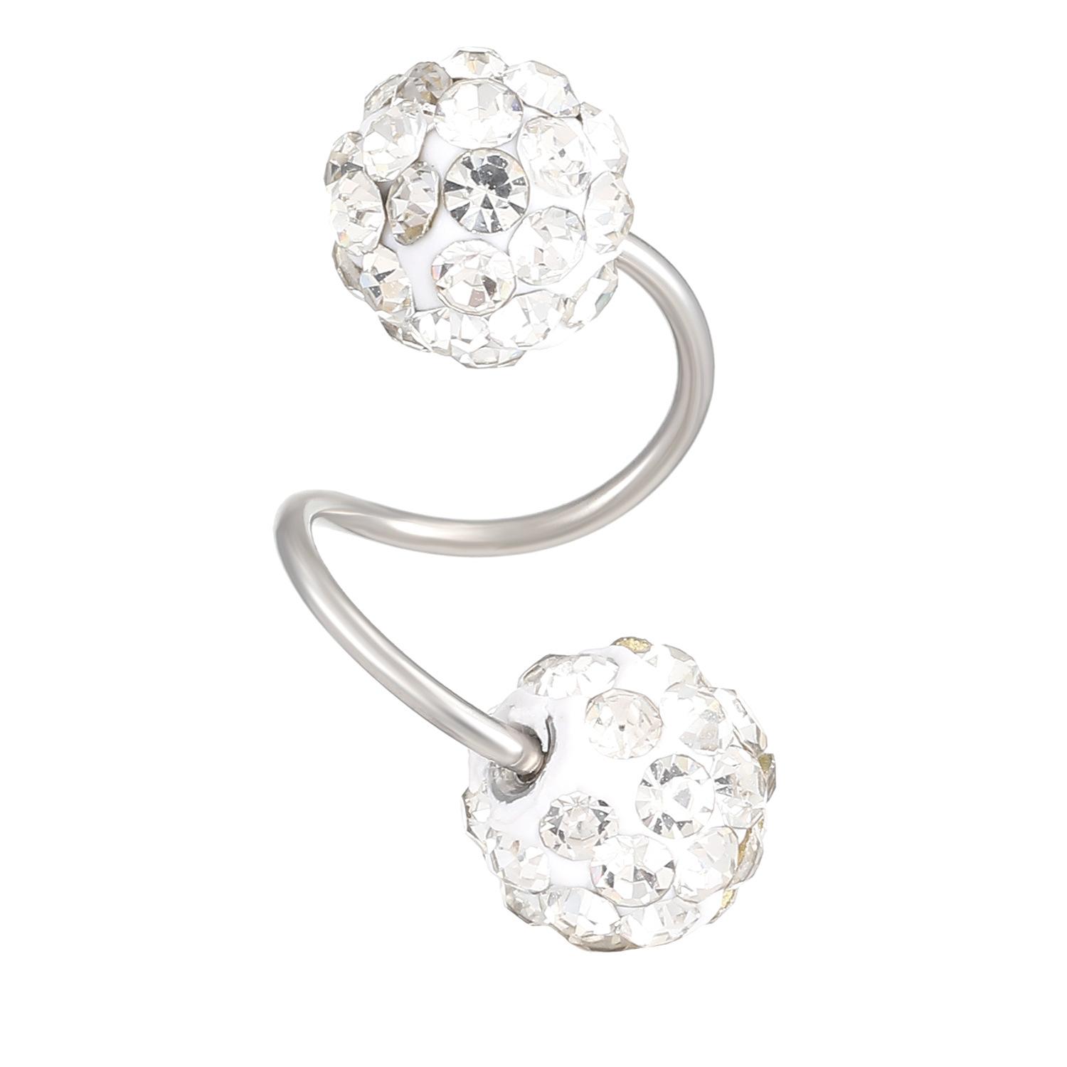 

Хит продаж, серьги-гвоздики в виде спирали с полным покрытием бриллиантами, персонализированная мода и простота, универсальные серьги-гвоздики для козелка уха