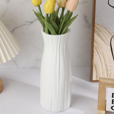 Kunststoffvase, weißer Keramik-Blumentopf, Pflanzenkorb, nordische Hochzeit, dekorativer Esstisch, Schlafzimmer, Zuhause zur Dekoration