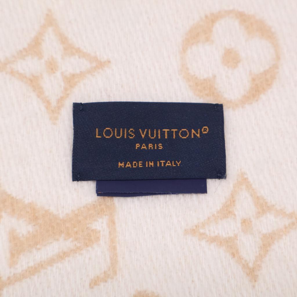 LOUIS VUITTON [Excellent condition/22 year old] M76900 Echarpe Game On Monogram Fringe Scarf beigeUsed