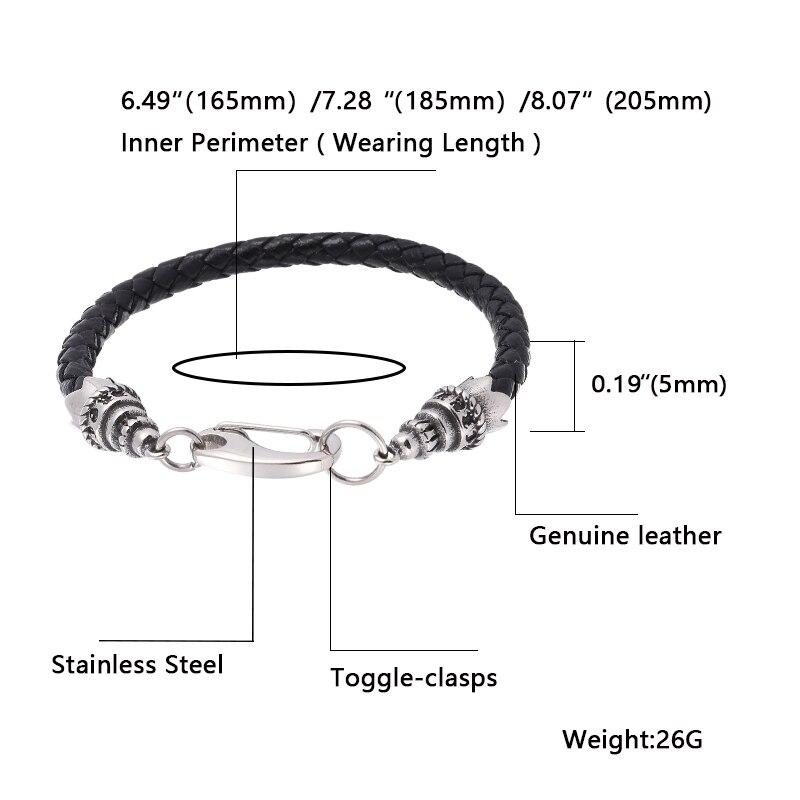 New Stainless Steel Leather Chain Lobster Clasp Bracelets Hand Men Bangles Jewelry 2021 BB1096