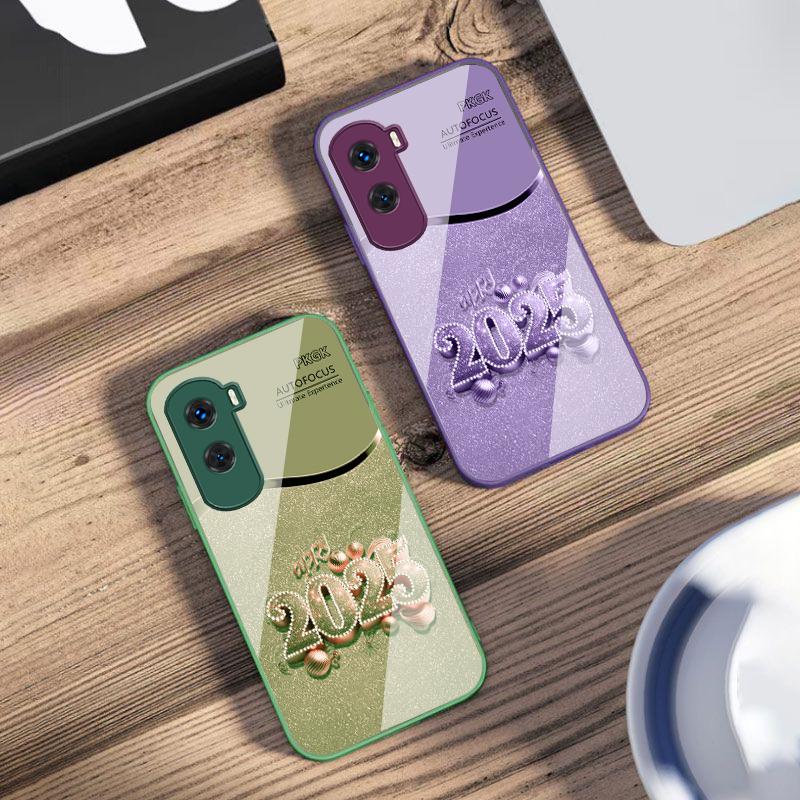 Colorful New Year 2025 For Honor 200 90 8X 9X Pro Lite P50 P40 Nova 10 11i P60 Magic4 6 Mate 20 50 Tempered Glass Phone Case