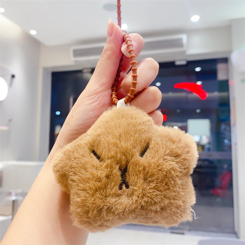 Capybara Plush Keychain - Adorable Cartoon Pendant Toy Gift for Kids