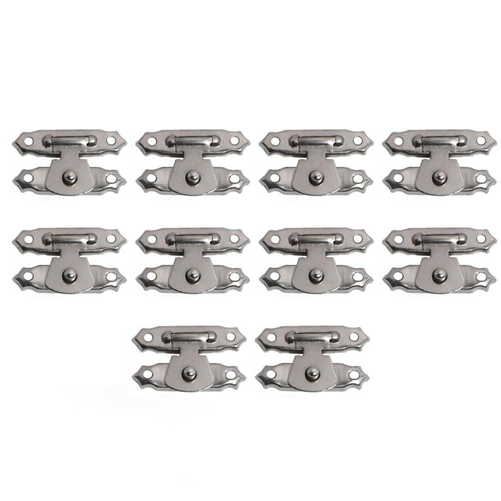 10Pcs Antique Bronze Hasps Iron Catch Latches Set For Jewellery Box Suitcase Wooden Box Hasps Buckle Furniture Hardware