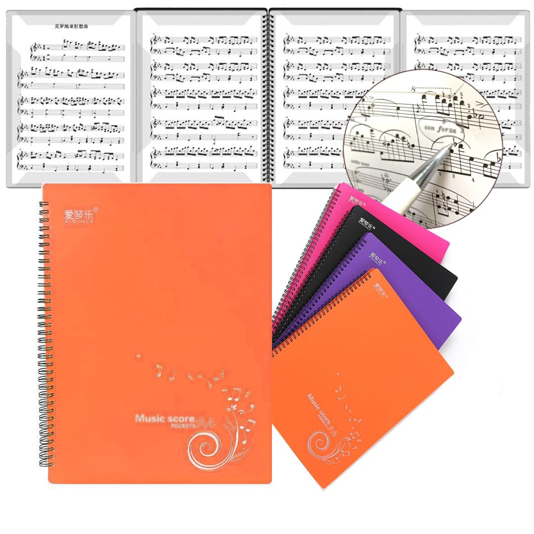 

directly write easy to turn music sheet A4 40 pages turn pages in one music sheet music sheet holder [4-page spread, on, pages, holder] 1.5cm thick, помаранчевий