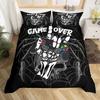 Spider Web Duvet Cover Set Halloween Spider Bedding Sets Boys Girls Black White Comforter Cover Trick Or Treat Quilt Cover Set