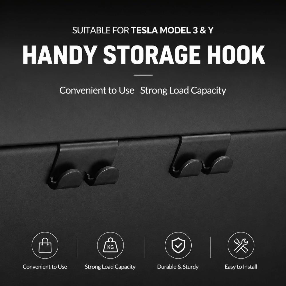 ABS Glove Box Hooks Non-Slip Storage Rack Clip Durable Bag Hooks for Tesla Model 3 Model Y Car