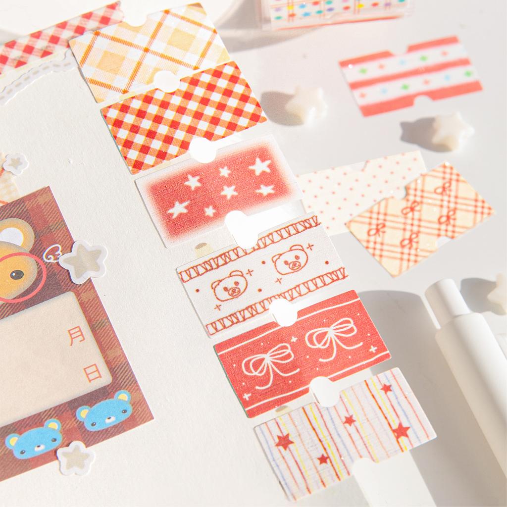 1pcs/1lot Decorative Adhesive Tapes Cream Label Stickers Junk Journal DIY Paper Japanese Masking Scrapbooking Stickers
