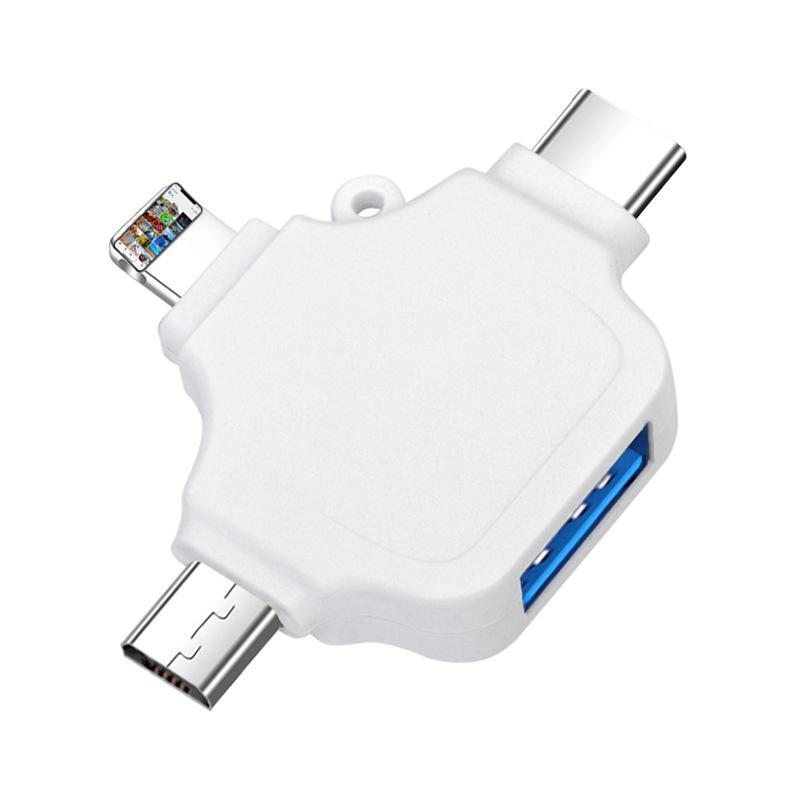 3-in-1 Multi-Function OTG Adapter: USB 3.0, Type-C, and Apple-Compatible for Android Phones