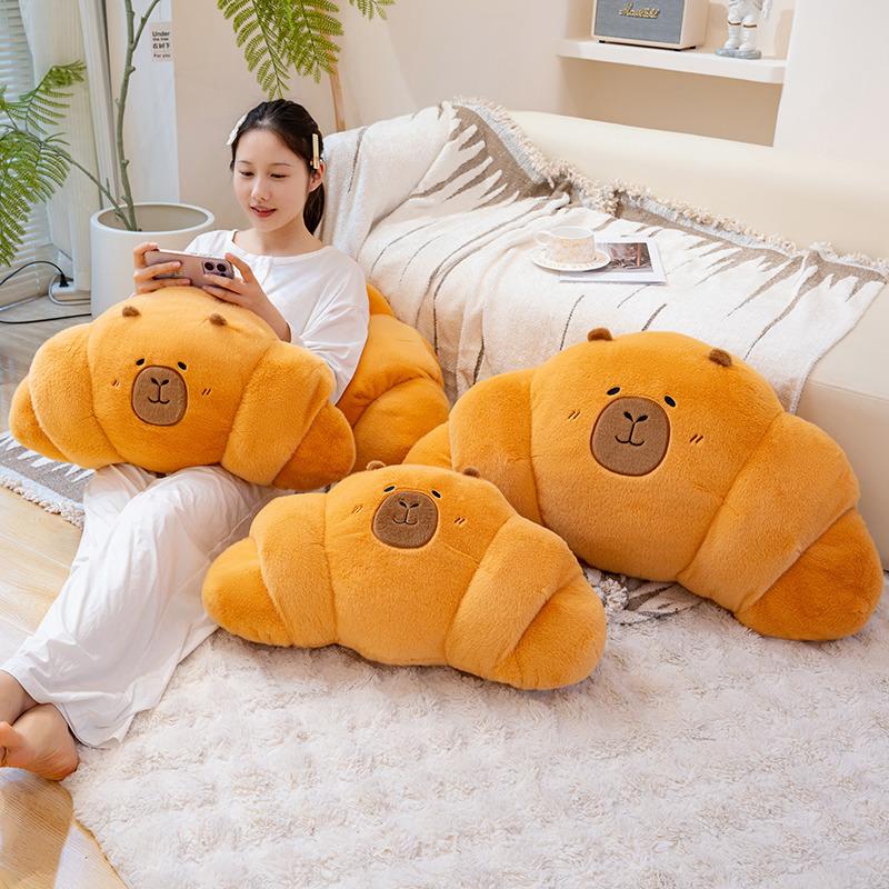 Cartoon Capybara Croissant Kissen Plüschtier Kapibara Puppe Home Sofa Kissen Kissen Lappenpuppe