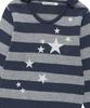 CAVISH W U Neck Striped Star Knit Hoodie Navy(Cv2Fffk601A)