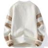 Men's Trendy Contrast Color Winter Knit Sweater - Loose, Warm, and Stylish Base Layer