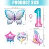 Butterfly Star Number Shape Balloon Set Sparkling Aluminum Foil Balloon For Birthday Celebration Party Photography Aid