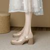 Fashion Ladies Pumps Platform High Heel Square Toe Women's Mary Jane Shoes Spring and Autumn Korean Style On Offer Chic Elegant Footwear