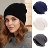 Solid Color Double-layer Pullover Hat Thickened Warm Face Slimming Headscarf Hat Knitted Fabric Tassel Design Confinement Hat