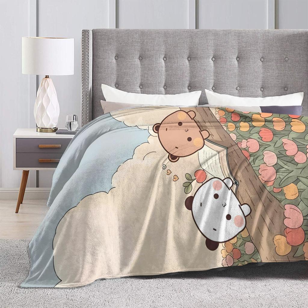 Bubu Dudu Flower Flannel Blankets Spring Soft Warm Bedding Throws for Kids Couch Chair Novelty Bedspread Sofa Bed Cover