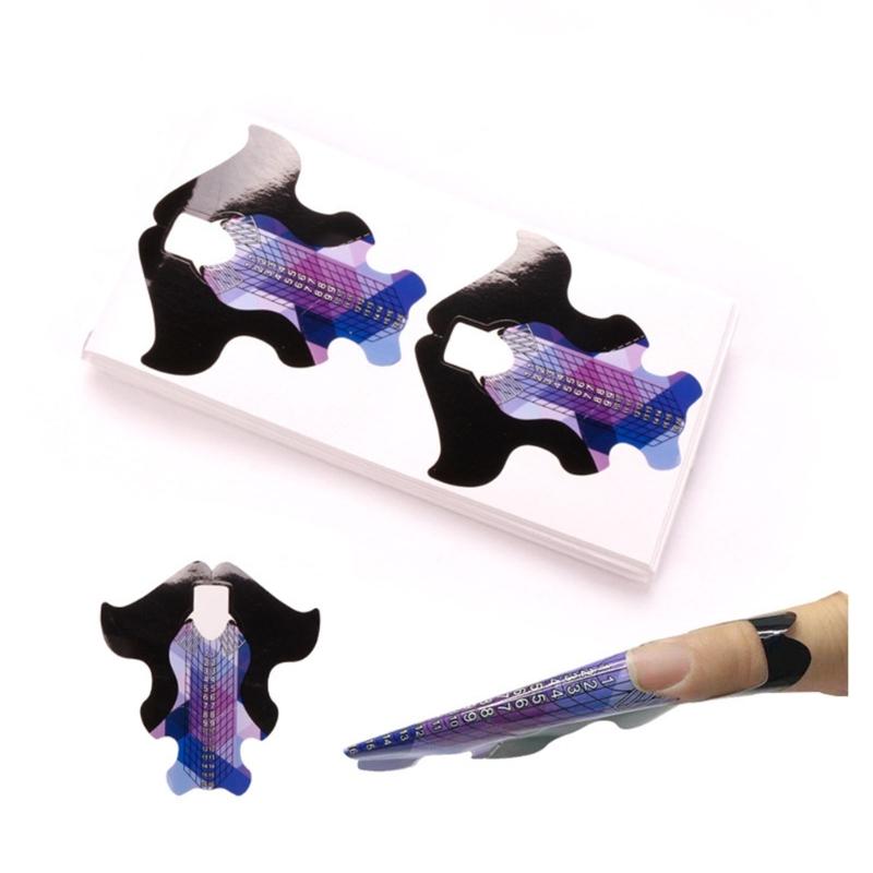 100 Pieces Nail Extension Forms For Professional And DIY Use Manicure Training Supplies For Beginners And Salons