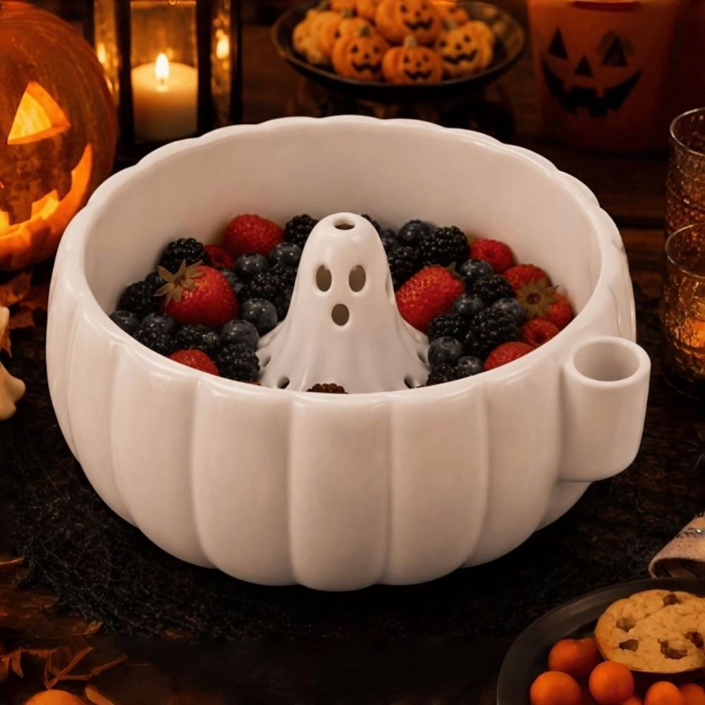 Dynamic Vortex Halloween Pumpkin Berry Swirl Bowl Large Capacity Quick Drain Automatic Fruit Washing Bowl Self-spinning