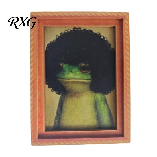 Hair Style Frog Magnet Abstract Refrigerator Magnet, Framed Hairstyle Fridge Animal Frame Home Kitchen Office Decoration Party Favors Magnetic