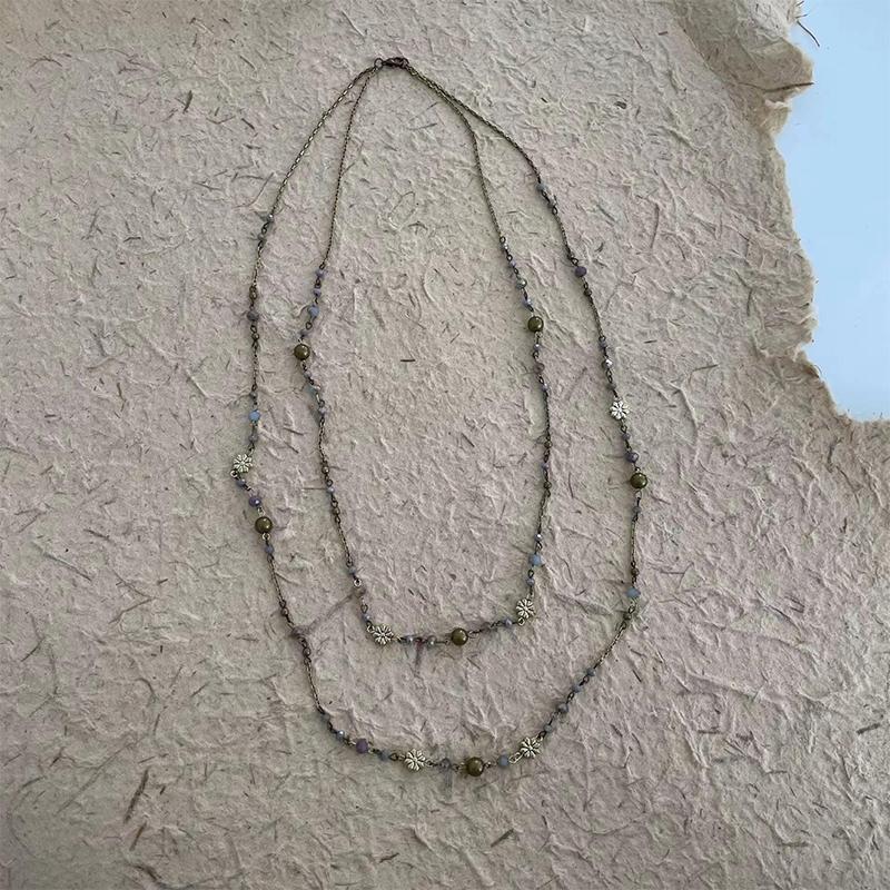 Bohemian Beaded Long Sweater Necklace Women'S Fashion Stackable Long Necklace