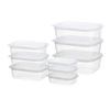 Inomata-k Easy Pack Square Food Storage Containers 9pcs Clear White Microwave Safe