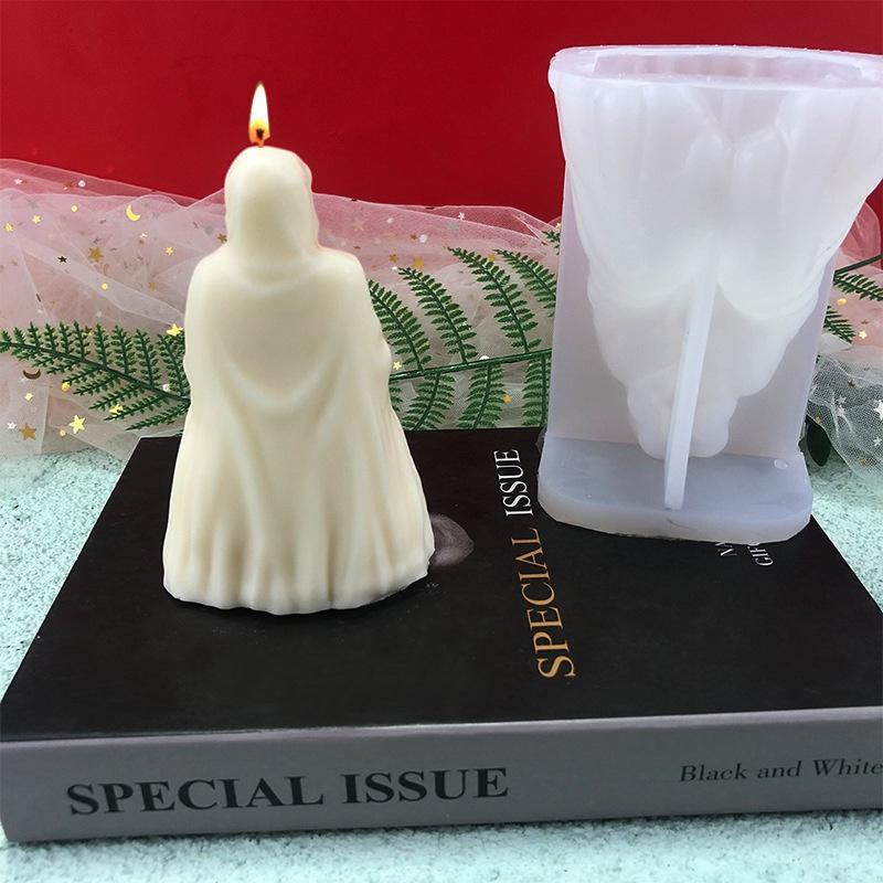 Mysterious Ghost Man Aromatherapy Candle Silicone Mold Handmade Plaster Decorative Ornaments Diy Portrait Candle Mold