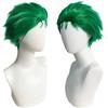 Green Spiky Short Wig Layered Wig for Men for Anime Cospaly Costume Staight Synthetic Wig for Christmas Halloween Event