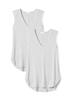 Amazon Essentials Jersey Tank Standard Fit Daily Heather Light Size L 2-Pack Tops, V-Neck, (Formerly Ritual), Women's Gray,