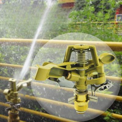 1/2 3/4 Male Thread Metal Pulsating Sprinkler Zinc Alloy 360° Rocker Arm Water Spray Nozzle for Greenhouse Garden Irrigation