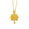 Vietnamese Gold-Plated Peacock Pendant: Ethnic Brass Water Drop Design for Women's Wedding Costume