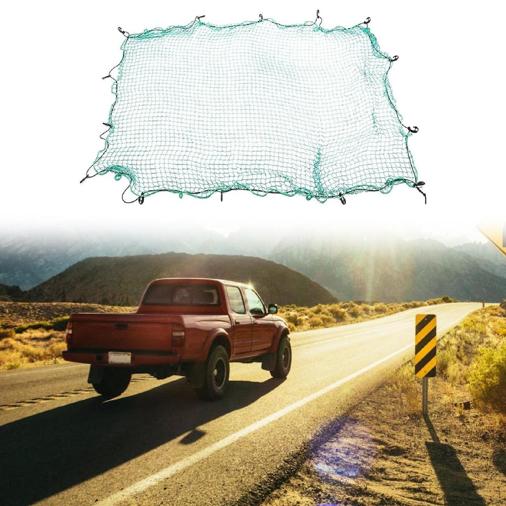 Cargo Net for Pickup Truck Bed Netting Nylon Portable Roof Rack with Hooks Trailer Hiking