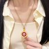 Gold-Plated Rotatable Diamond Rose Compass Pendant Necklace
