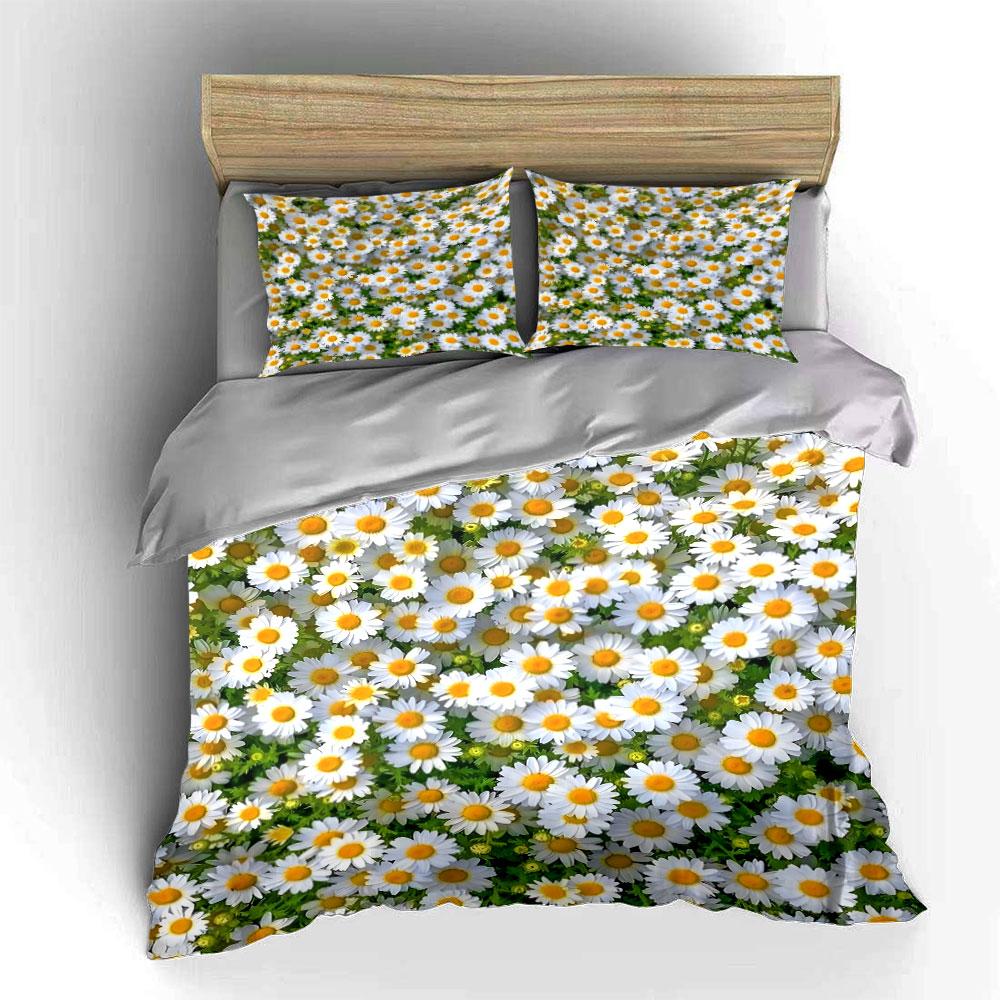 Floral Daisy Pattern Home Decor Multiple Sizes Kid'S And Adults' Bedroom Exquisite 3Pc Bedding Set, Gift