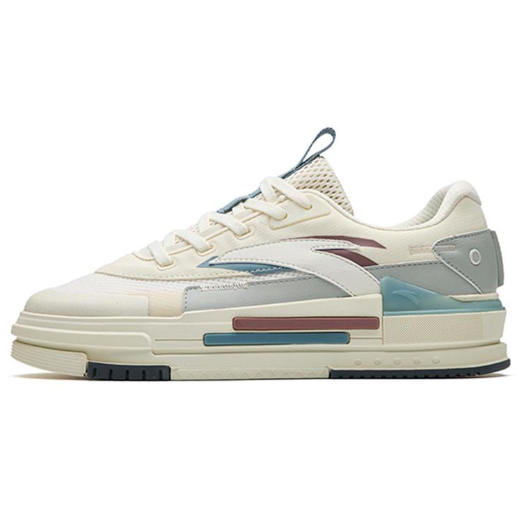 New Anta Life Collection Lightweight And Breathable Low Top Skateboard Shoes Men's White Gray 912238066-4